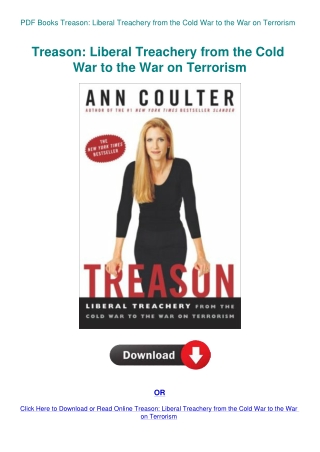 PDF Books Treason Liberal Treachery from the Cold War to the War on Terrorism