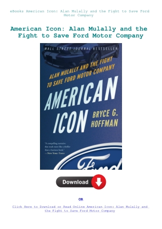 eBooks American Icon Alan Mulally and the Fight to Save Ford Motor Company