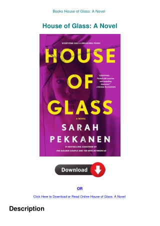 Books House of Glass A Novel
