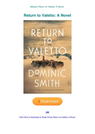 eBooks Return to Valetto A Novel