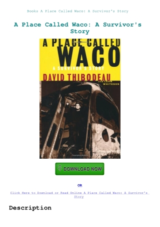 Books A Place Called Waco A Survivor's Story