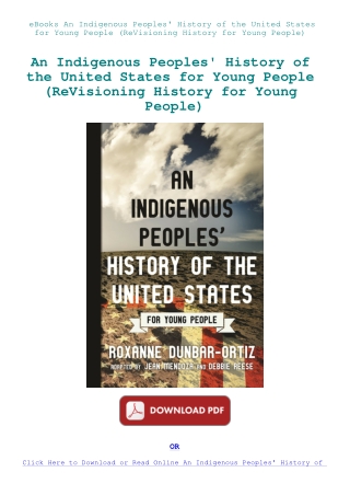 eBooks An Indigenous Peoples' History of the United States for Young People (ReVisioning History for