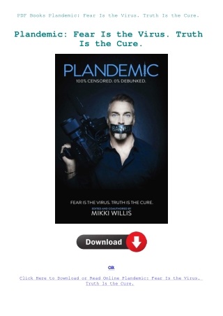 PDF Books Plandemic Fear Is the Virus. Truth Is the Cure.