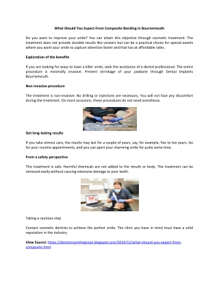 What Should You Expect From Composite Bonding in Bournemouth