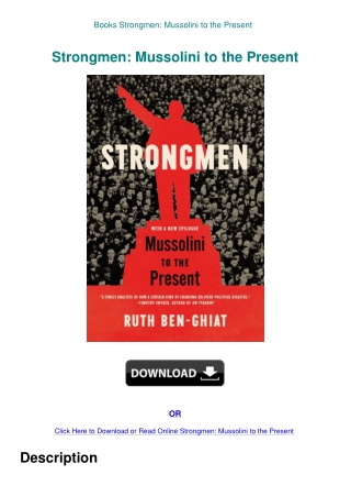 Books Strongmen Mussolini to the Present