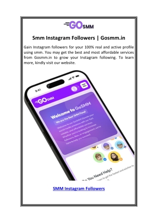 Smm Instagram Followers  Gosmm.in