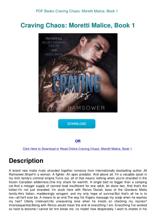 PDF Books Craving Chaos Moretti Malice  Book 1