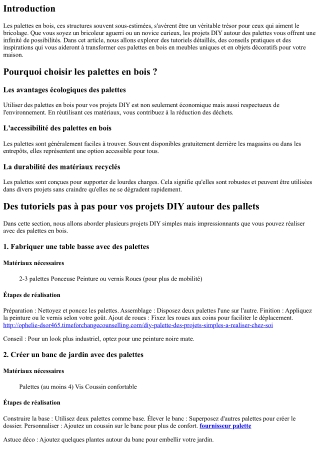 “Des tutoriels pas à pas pour vos projets DIY autour des pallets”