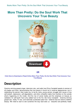 Books More Than Pretty Do the Soul Work That Uncovers Your True Beauty