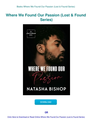 Books Where We Found Our Passion (Lost & Found Series)