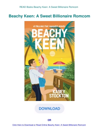 READ Books Beachy Keen A Sweet Billionaire Romcom