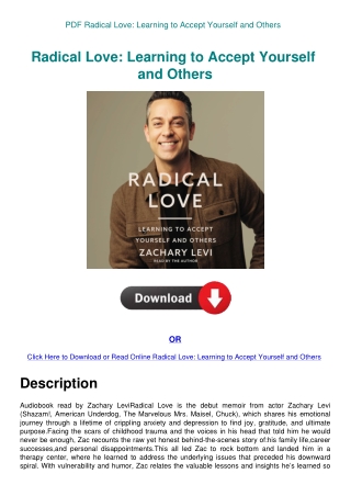 PDF Radical Love Learning to Accept Yourself and Others