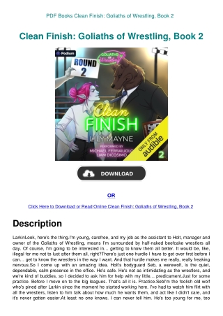 PDF Books Clean Finish Goliaths of Wrestling  Book 2