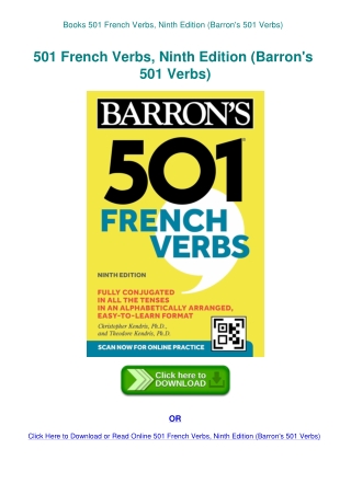Books 501 French Verbs  Ninth Edition (Barron's 501 Verbs)