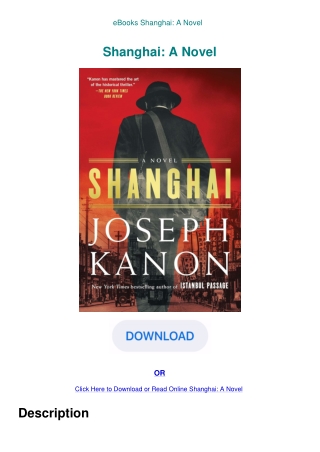 eBooks Shanghai A Novel