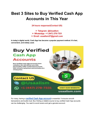Best 3 Sites to Buy Verified Cash App Accounts in This Year