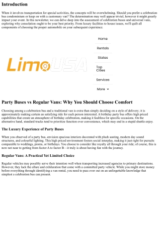 “Party Buses vs Regular Vans: Why You Should Choose Comfort”