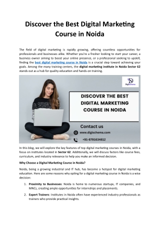 Discover the Best Digital Marketing Course in Noida