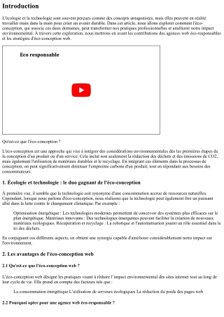 Écologie et technologie : le duo gagnant de l'éco-conception