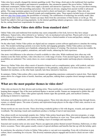 Beyond the Spin: The Magic  of  State-of-the-art  Online Video Slots