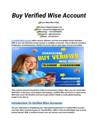 Buy Verified Wise Account (20)