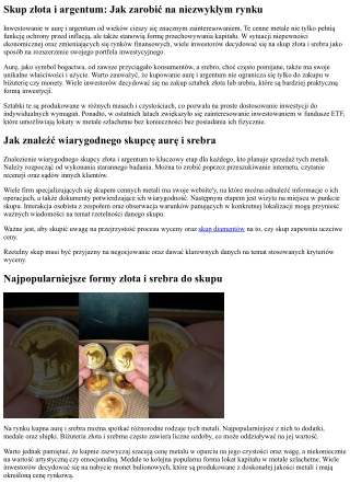 Skup biżuterii i argentum: Jak zyskać na unikalnym rynku