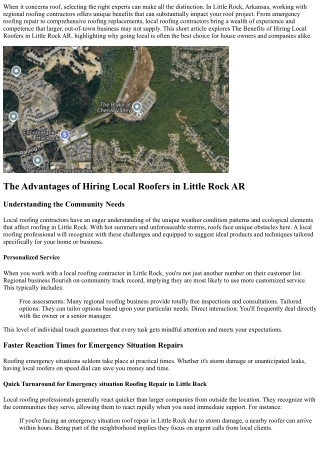 The Benefits of Hiring Local Roofers in Little Rock AR