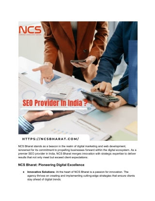 Why NCS Bharat is the Go-To SEO Provider in India
