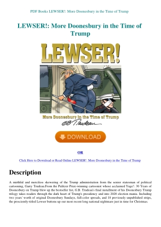 PDF Books LEWSER! More Doonesbury in the Time of Trump