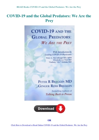 READ Books COVID-19 and the Global Predators We Are the Prey