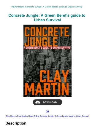 READ Books Concrete Jungle A Green Beret's guide to Urban Survival