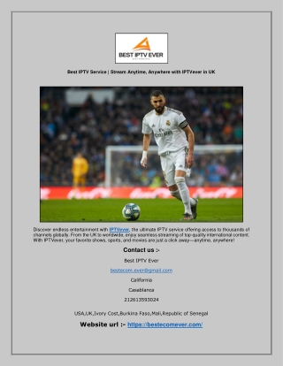 Best IPTV Service | Stream Anytime, Anywhere with IPTVever in UK