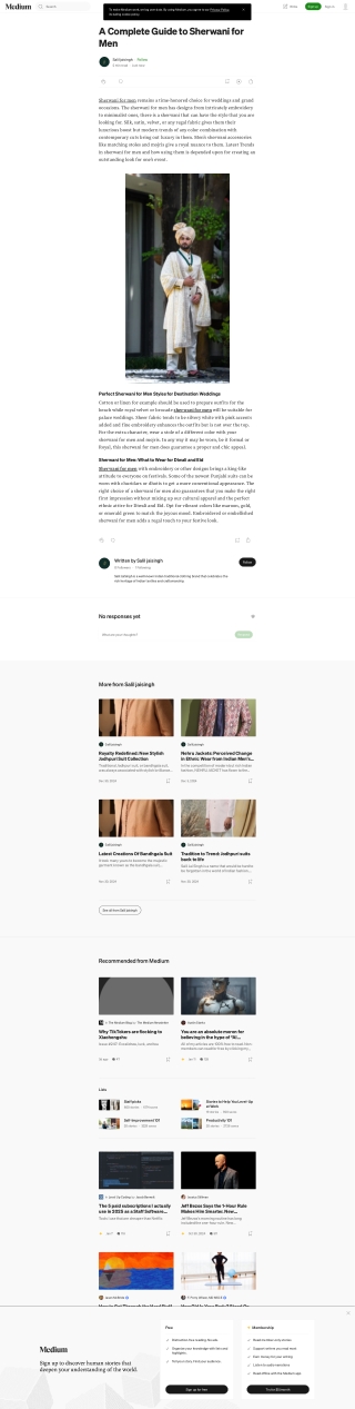 A Complete Guide to Sherwanis for Men