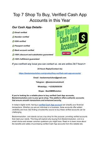 Top 7 Shop To Buy, Verified Cash App Accounts in this Year