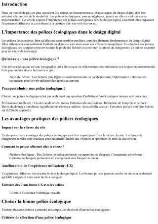 L'importance des polices écologiques dans le design digital