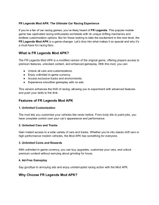 FR Legends Mod APK_ The Ultimate Car customization