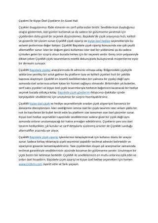 Cicekmi Ile Kisiye Ozel Ciceklerin En Guzel Hali