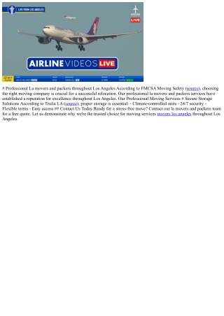 # Professional La movers and packers throughout Los Angeles