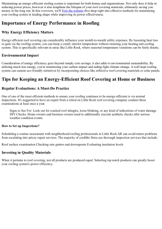 Tips for Preserving an Energy-Efficient Roof Covering in the house or Company