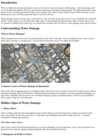 Don’t Ignore These Hidden Signs of Water Damage in Your Basement