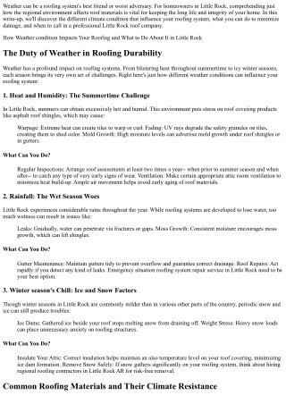 How Weather Condition Impacts Your Roofing System and What to Do About It in Lit