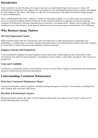 Elevating Your Business Image through Consistent Maintenance