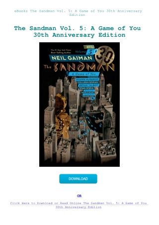 eBooks The Sandman Vol. 5 A Game of You 30th Anniversary Edition