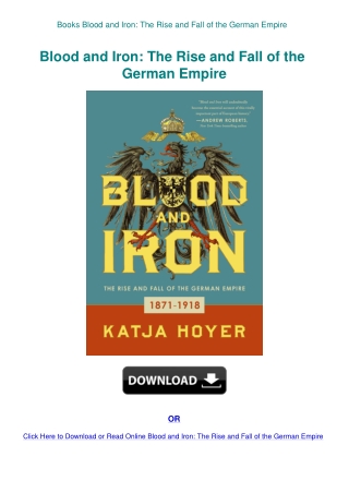 Books Blood and Iron The Rise and Fall of the German Empire