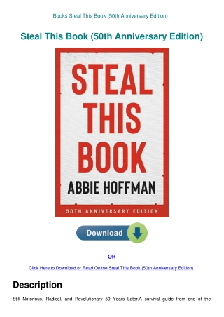 Books Steal This Book (50th Anniversary Edition)