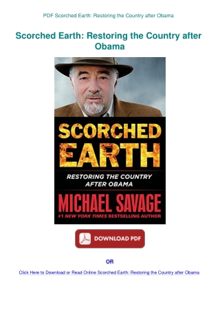 PDF Scorched Earth Restoring the Country after Obama
