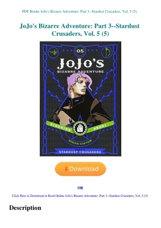 PDF Books JoJo's Bizarre Adventure Part 3--Stardust Crusaders  Vol. 5 (5)