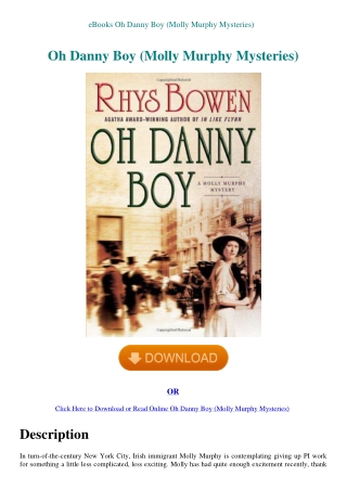 eBooks Oh Danny Boy (Molly Murphy Mysteries)