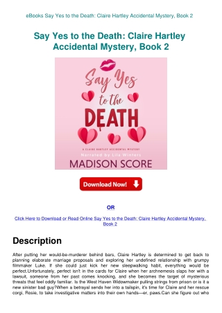 eBooks Say Yes to the Death Claire Hartley Accidental Mystery  Book 2