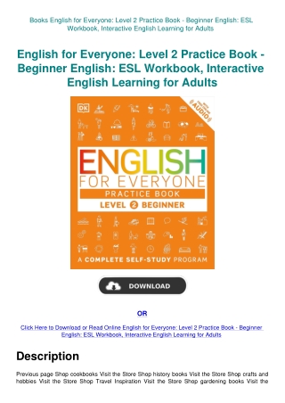 Books English for Everyone Level 2 Practice Book - Beginner English ESL Workbook  Interactive Englis
